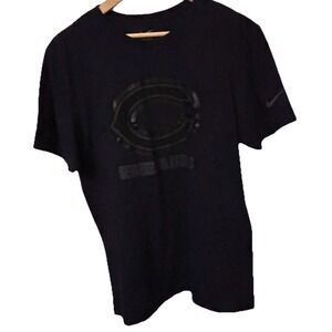Chicago Bears Men's Size Large DARK Blue with Black Logo Nike NFL T-shirt 00306